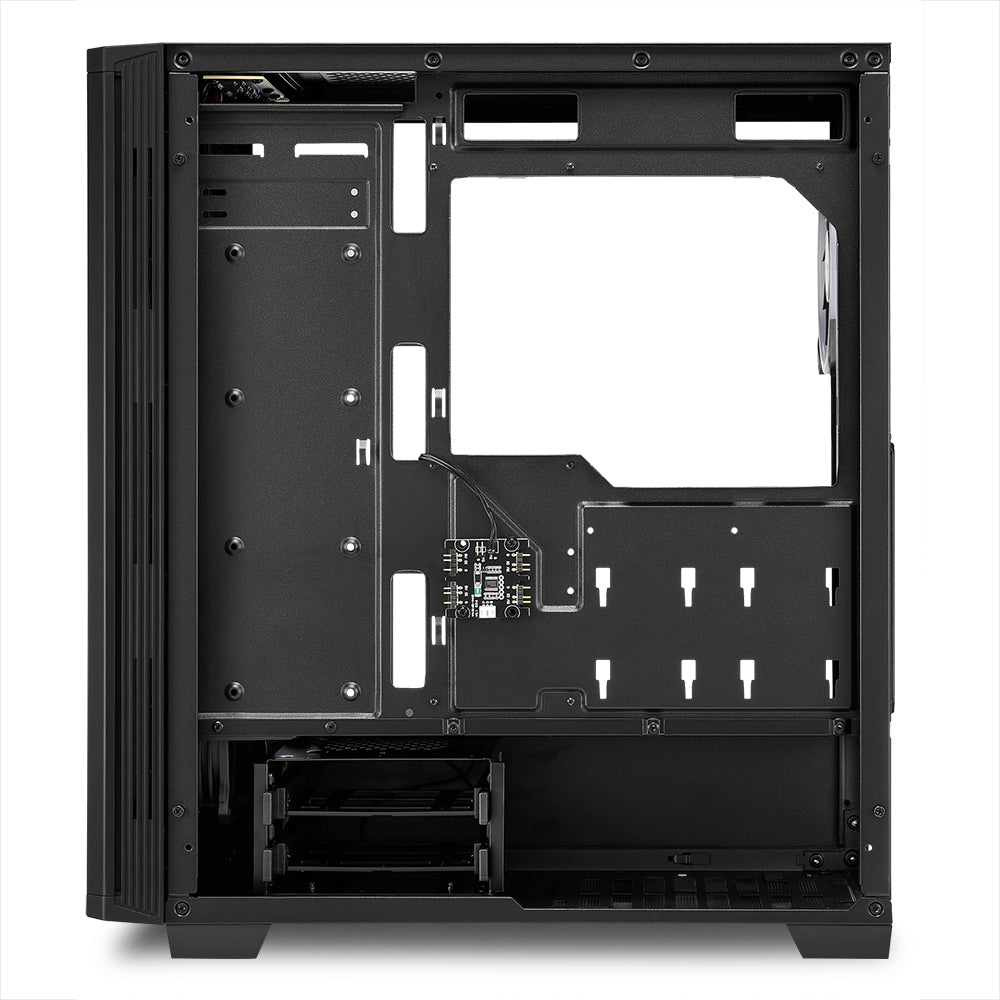 Sharkoon RGB LIT 200 tower case (black, front and side panel of tempered glass) Sharkoon