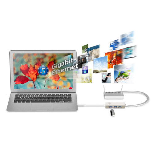 j5create JCH471 – USB-C-hub med Gigabit Ethernet – Illustration af netværksforbindelse