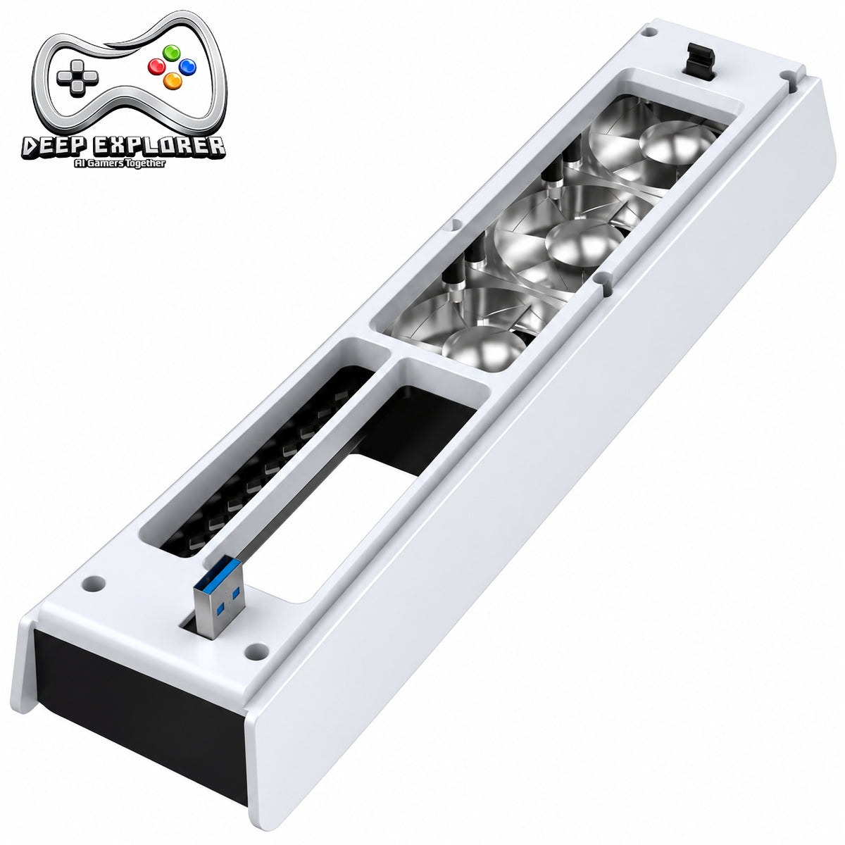 Deep Explorer 2-i-1 USB-køleblæser til PS5