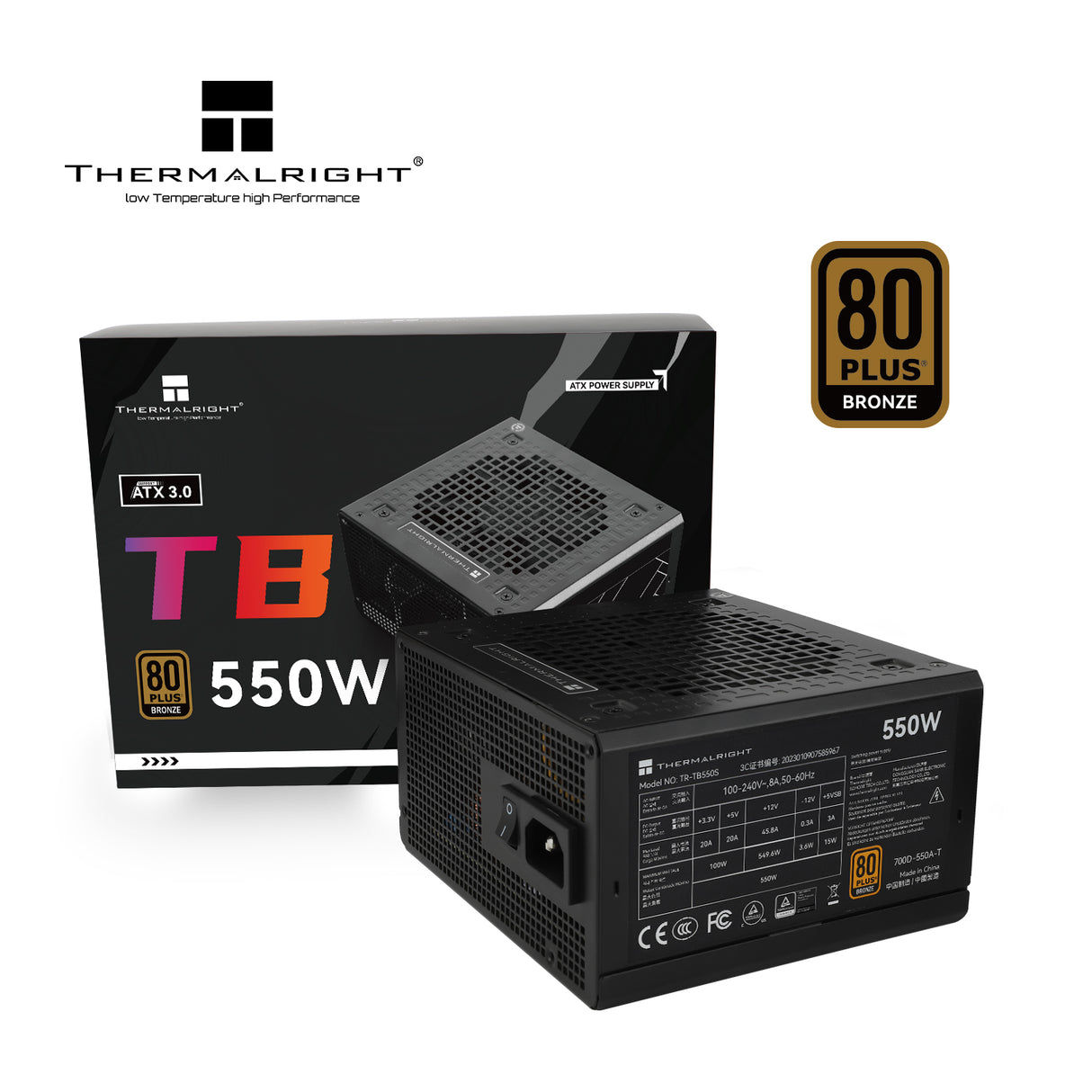 Thermalright TR-TB550S Black - PSU, 80+ Bronze, 550W