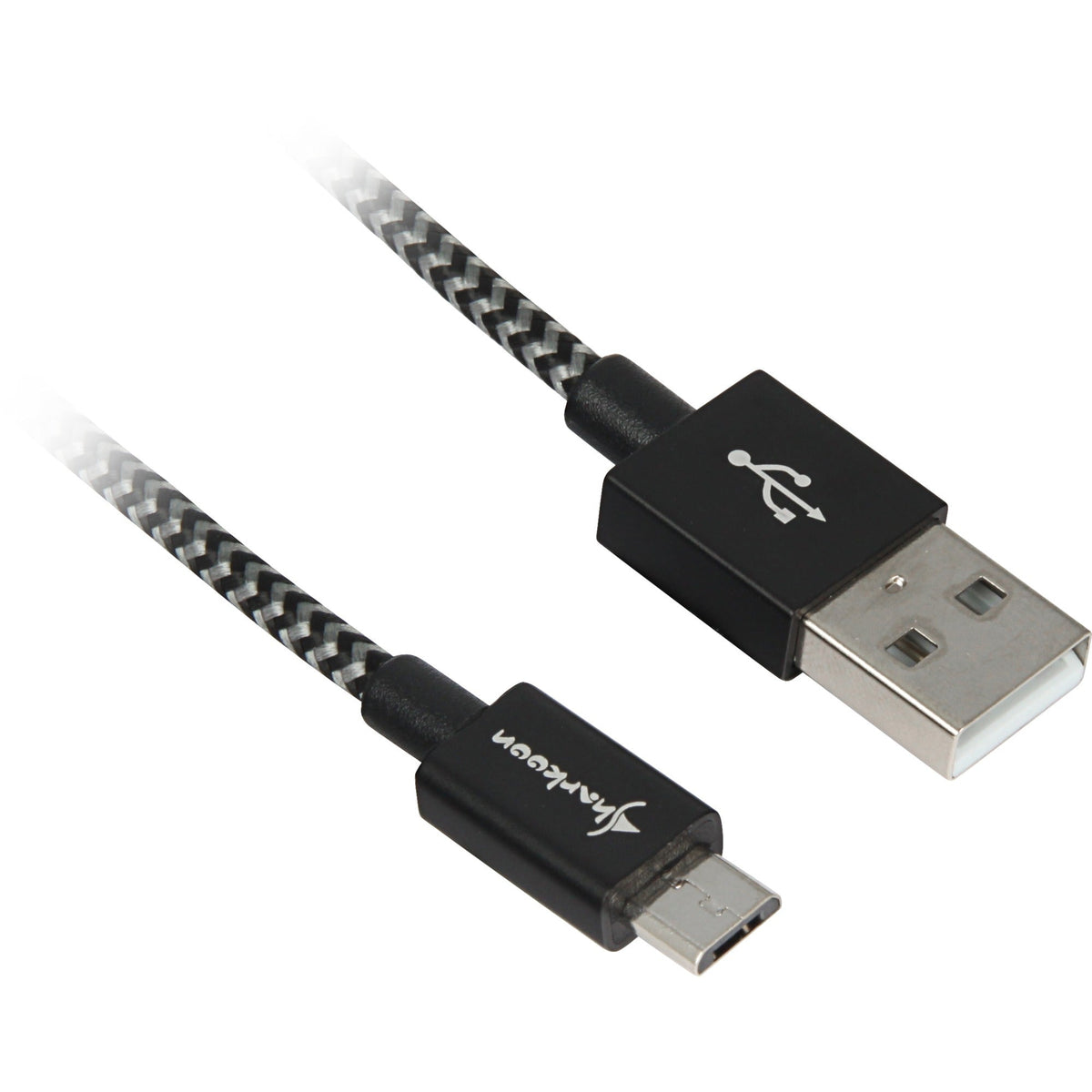 Sort og gråt Sharkoon USB-A til Micro-USB-B kabel