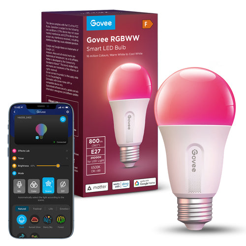 Govee E27 smartpære – RGBWW, 800 lm – detalje eller anvendelse 3