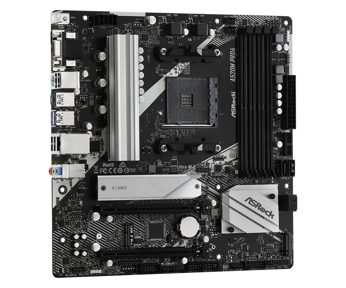 ASRock A520M Pro4 Micro-ATX AM4 AMD A520 ASRock