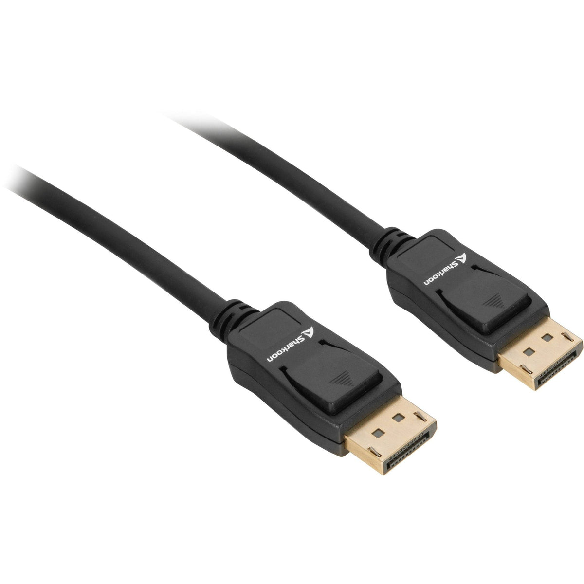 Sort Sharkoon DisplayPort-kabel med to fuld størrelse DisplayPort-hanstik