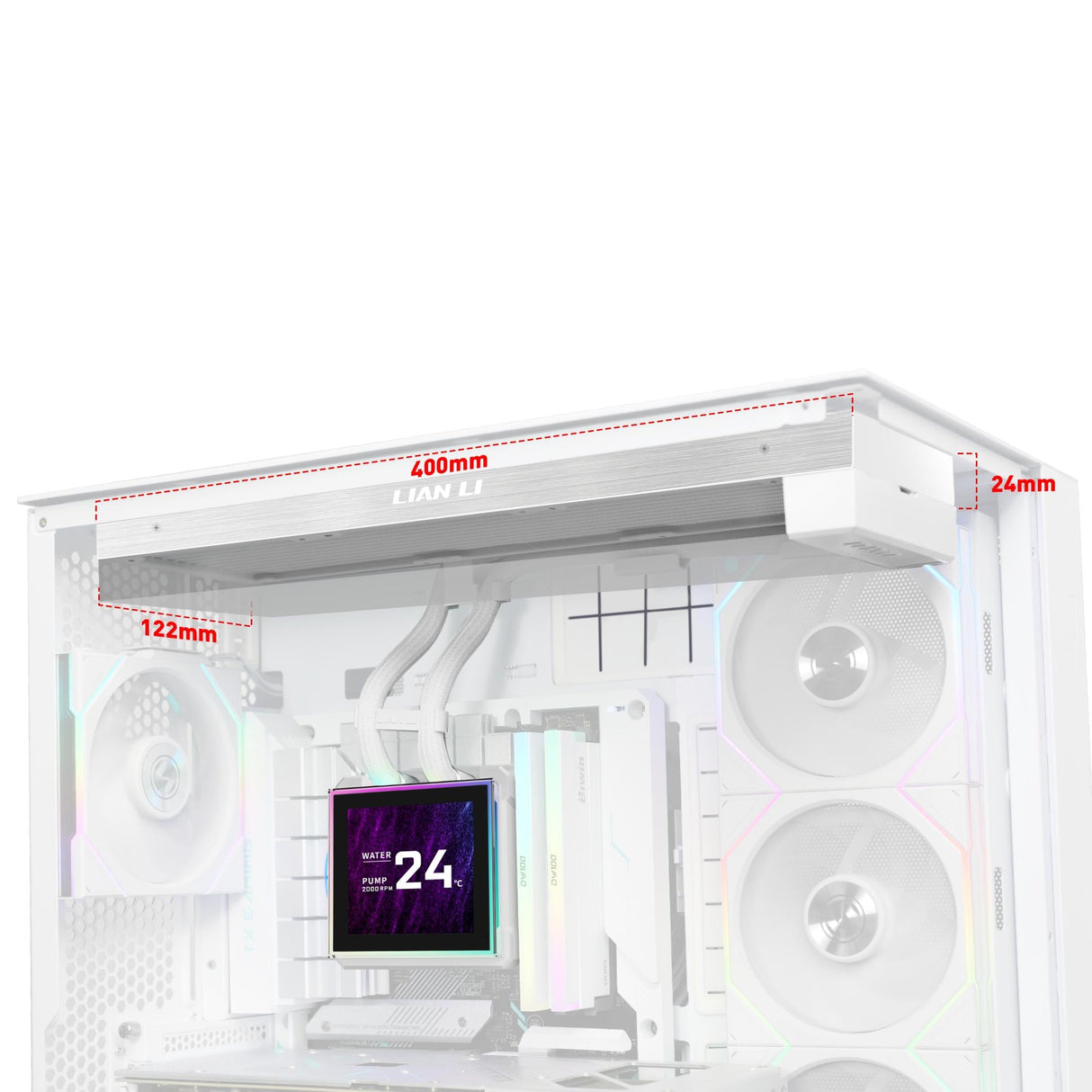 Lian Li Hydroshift II LCD-S, 360N fanless, White Lian Li