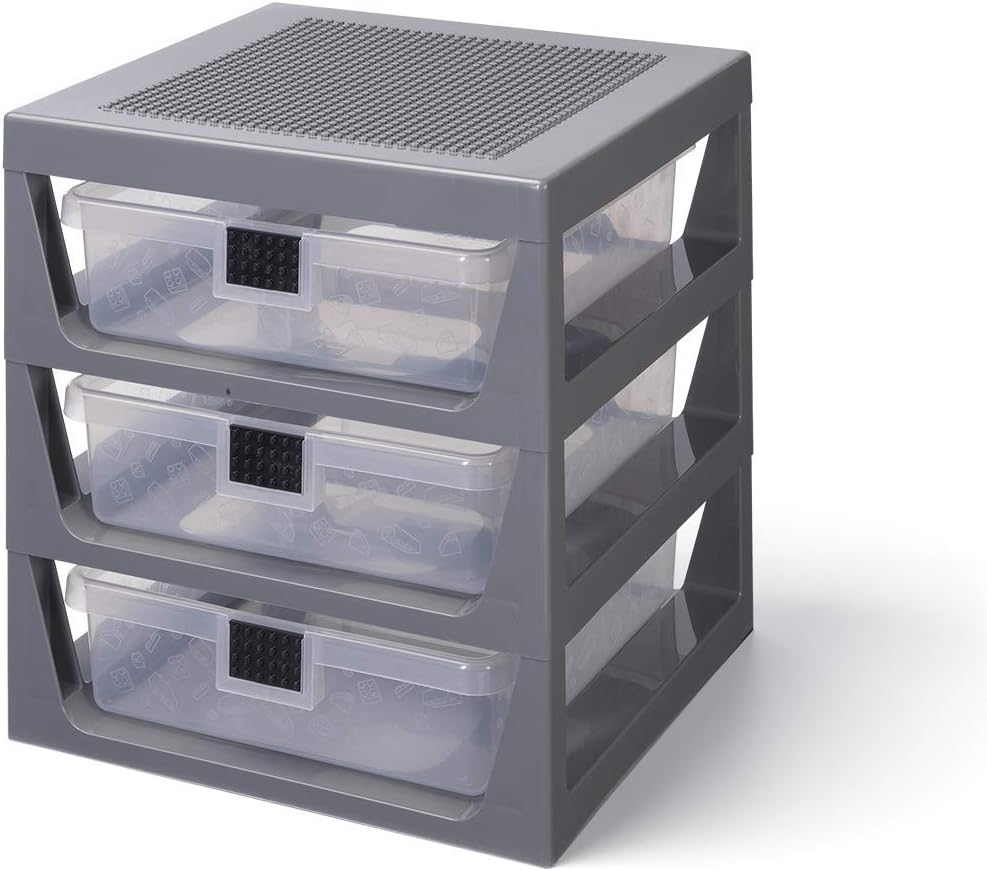Room Copenhagen LEGO drawer shelf set of 3, storage box (grey) Room Copenhagen