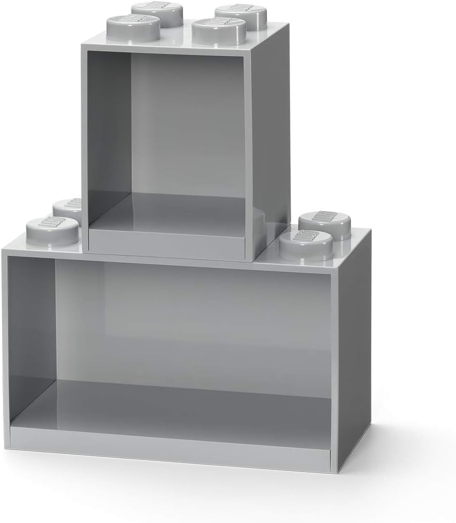 Room Copenhagen LEGO Regal Brick Shelf 8+4, Set 41171740 (light grey, 2 shelves) Room Copenhagen