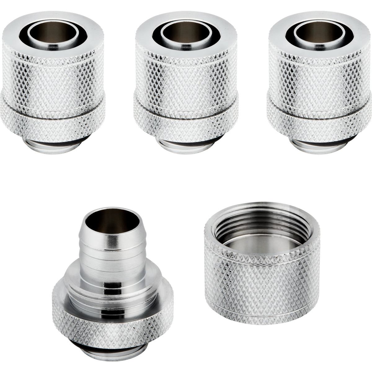 CORSAIR Hydro X Series XF Compression Fitting Kølevæske system tilpasning 4-pack Sølv