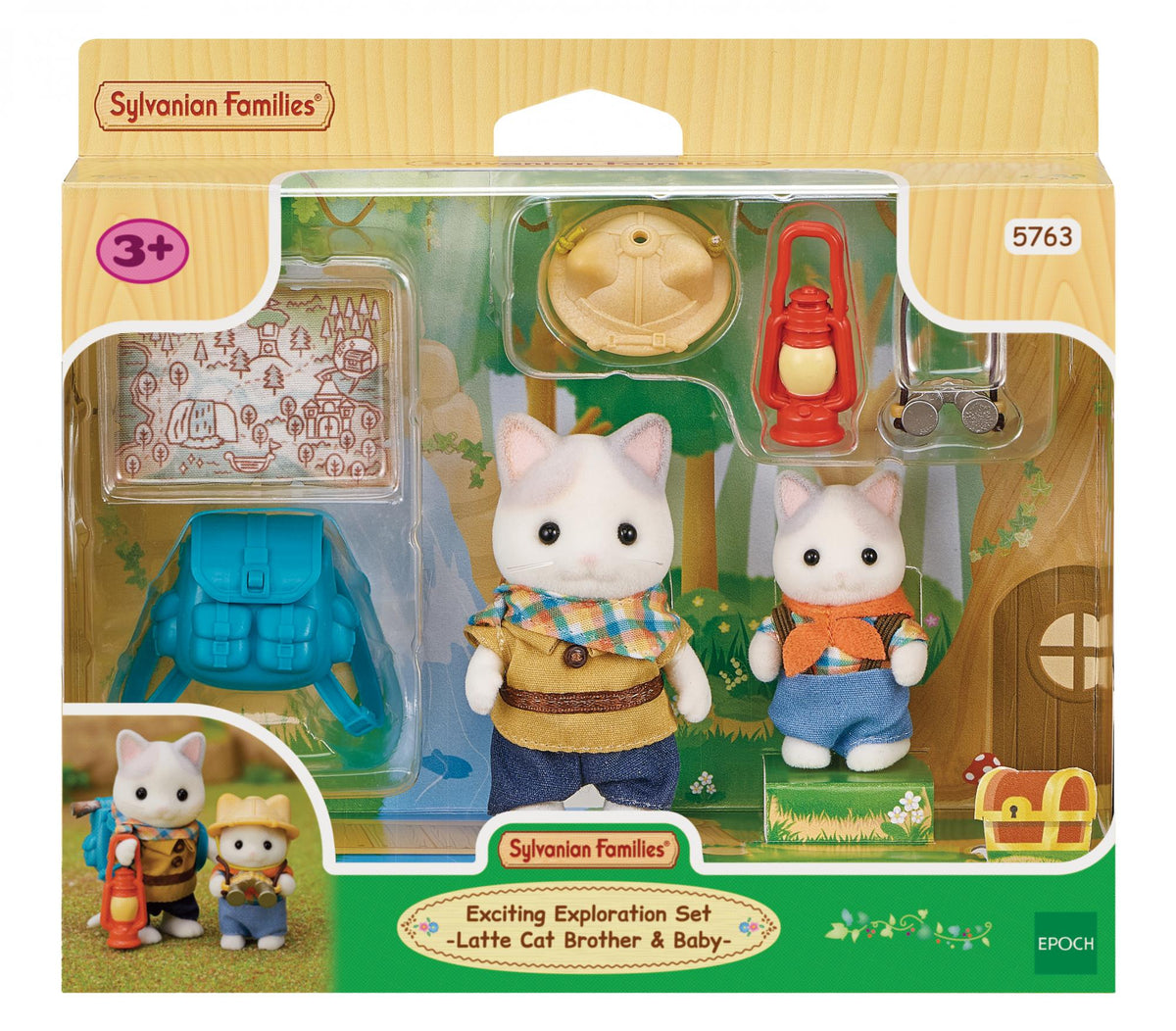 Sylvanian Families Explorer Set – Latte-kattebror og baby – produktbillede 2