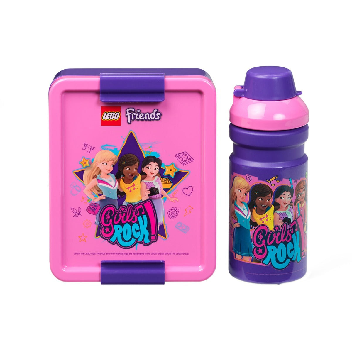 Room Copenhagen LEGO Lunch Box Set Friends (purple/pink, 2 pieces, with drinking bottle) Room Copenhagen