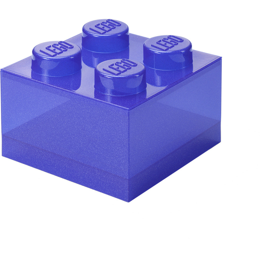 Room Copenhagen LEGO Storage Brick 4 Top Lid Glitter, storage box purple/transparent Room Copenhagen