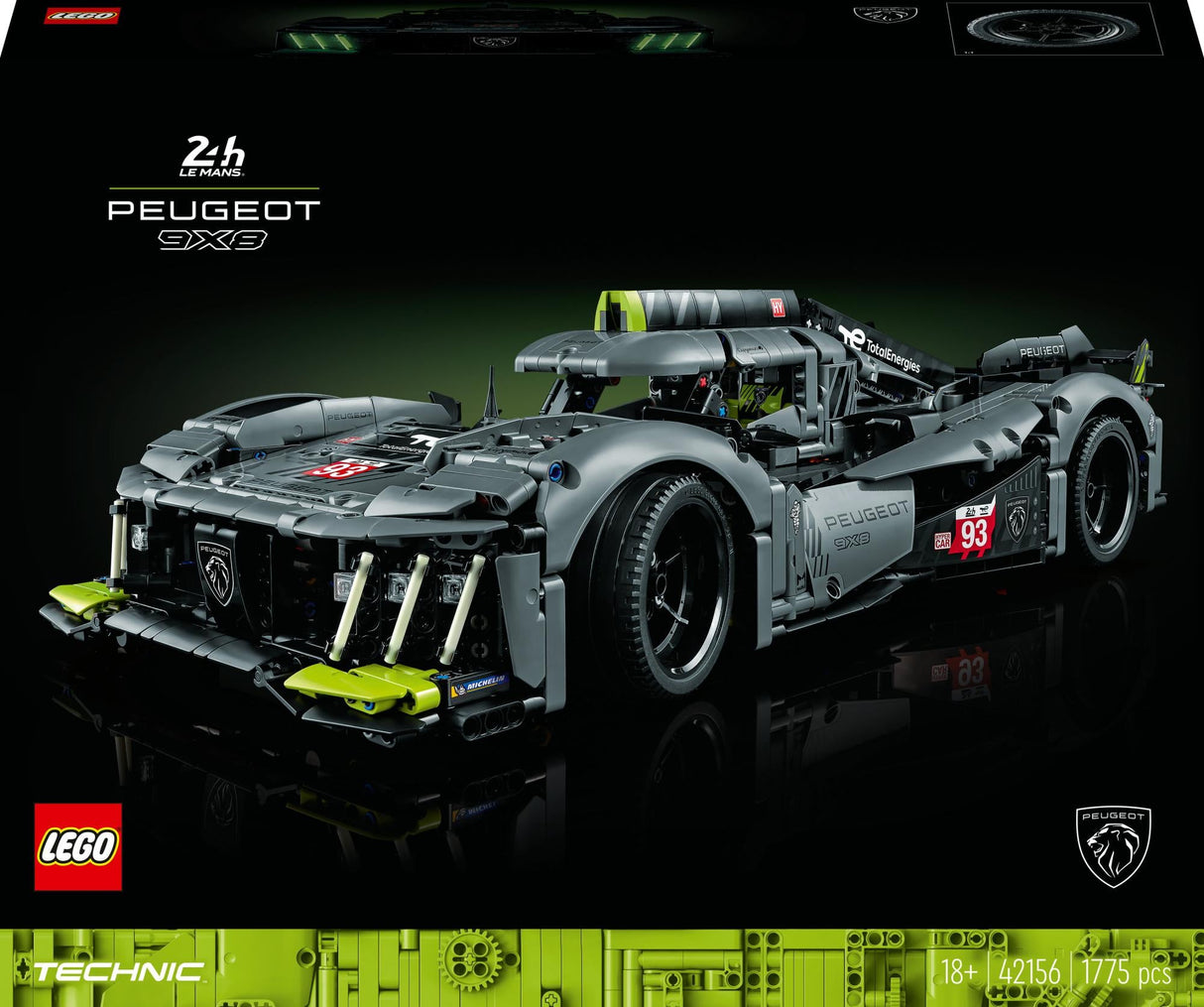 LEGO Technic - PEUGEOT 9X8 24H Le Mans Hybrid Hypercar (42156) LEGO