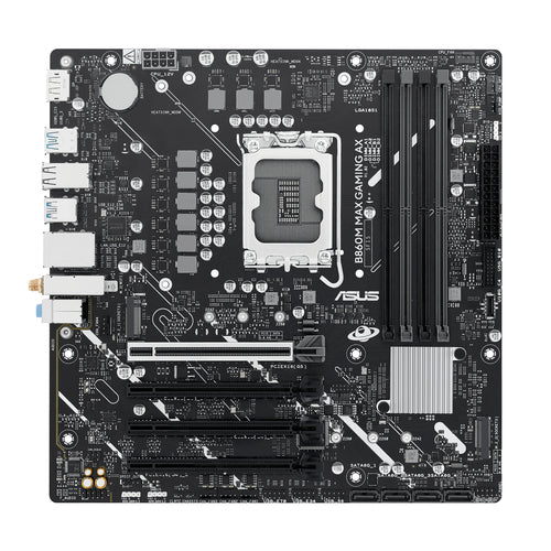 ASUS B860M MAX GAMING AX – set ovenfra
