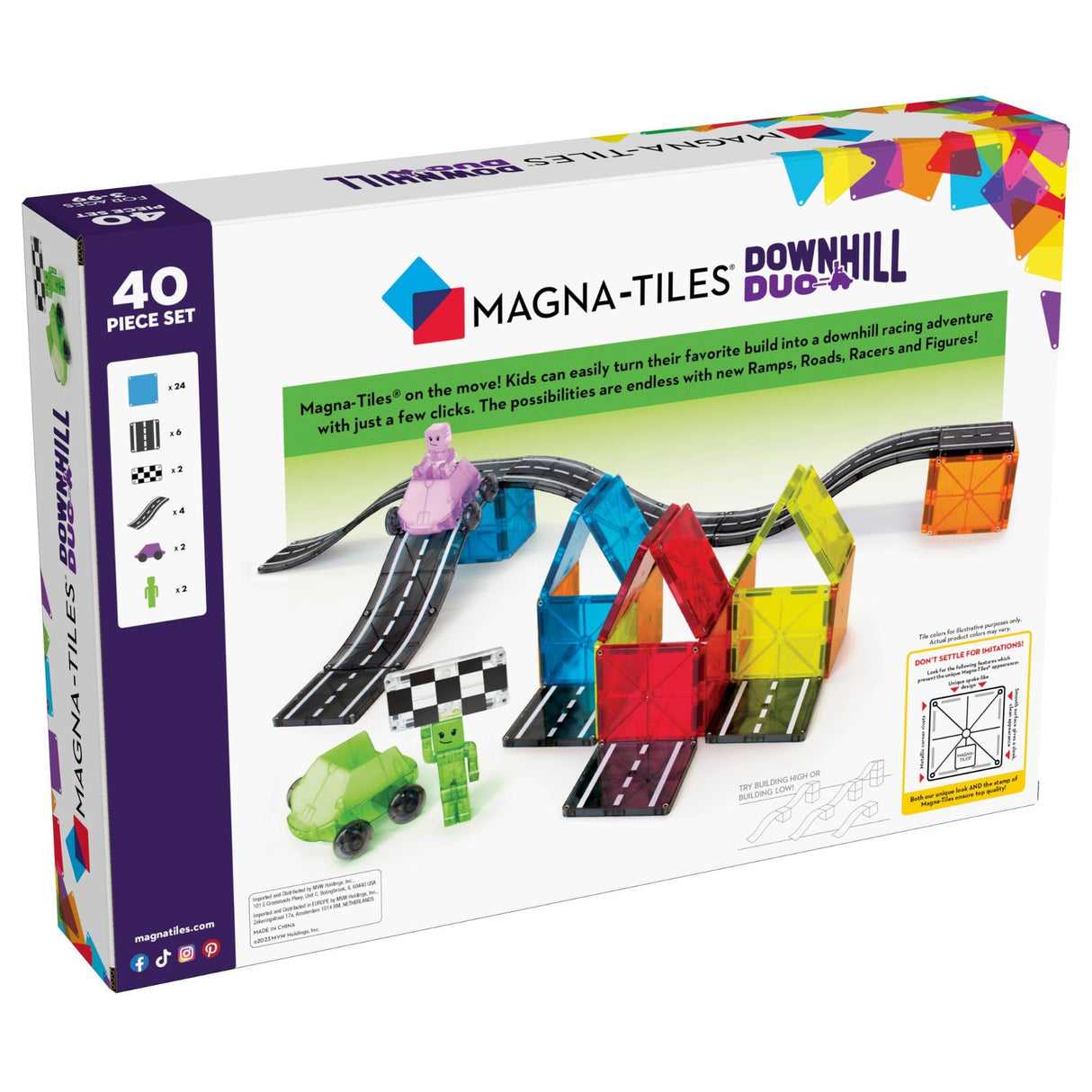 MAGNA-TILES - Downhill Duo 40 Piece Set (90233) Magna Tiles