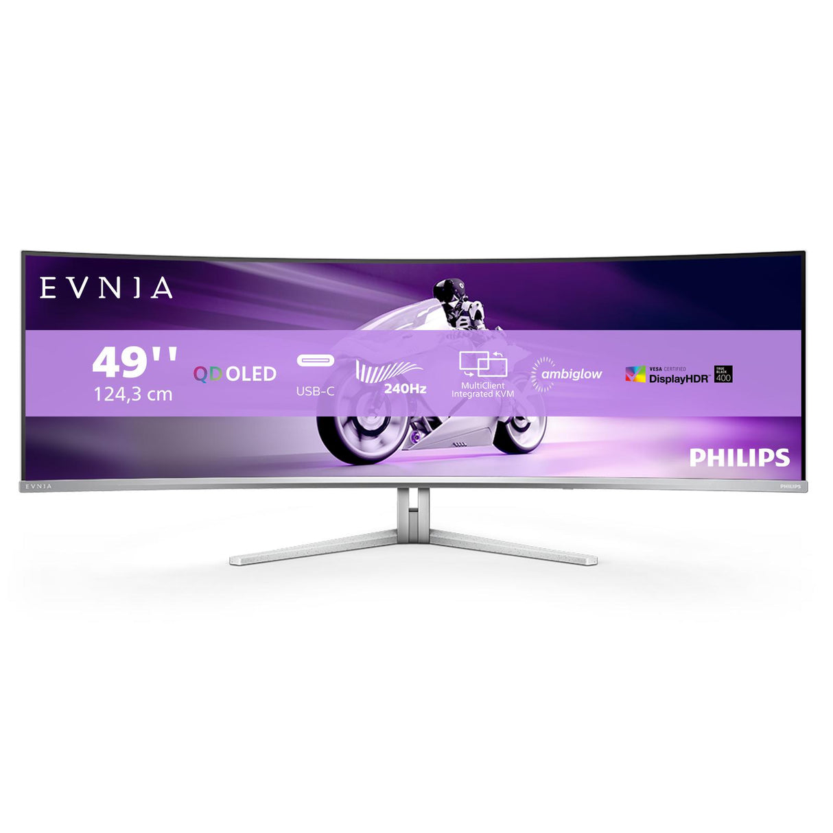 Philips Evnia 8000 49M2C8900 49 5120 x 1440 (UltraWide) HDMI DisplayPort USB-C 240Hz Dockingskærm Philips