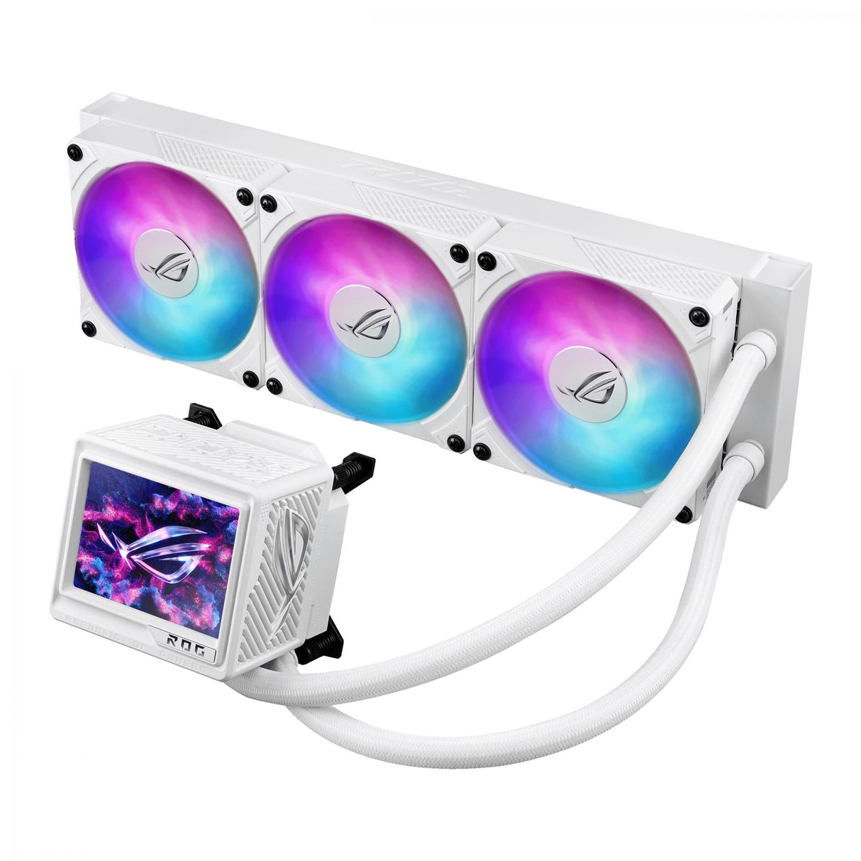 ASUS ROG RYUJIN III 360 ARBG EXTREME WHITE LCD AiO Liquid Cooler w. 3.5" LCD, Asetek Gen8 pump ASUS