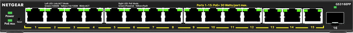 Netgear 16PT GE PLUS SWCH W/ HI-PWR POE+ Netgear International Limited