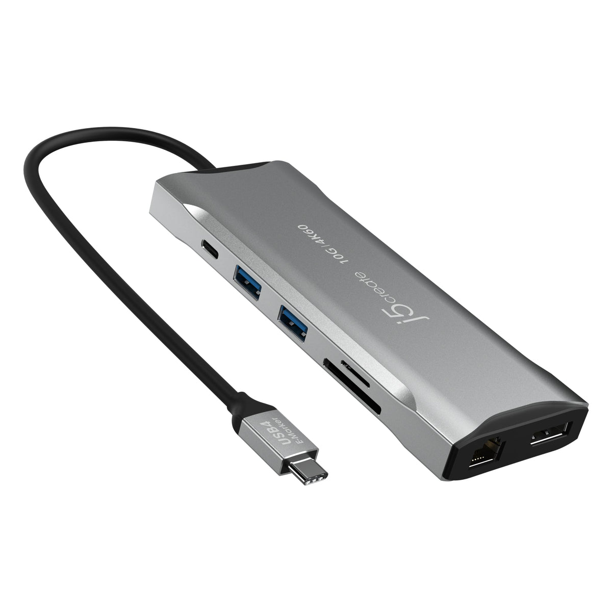 j5create JCD397-N – USB-C mini-dock til tre skærme – USB-porte og kabel