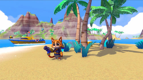 Leo the Firefighter Cat – spilbillede fra en sandstrand