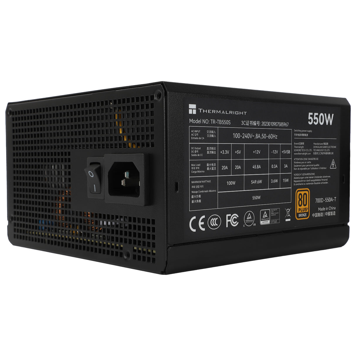 Thermalright TR-TB550S Black - PSU, 80+ Bronze, 550W