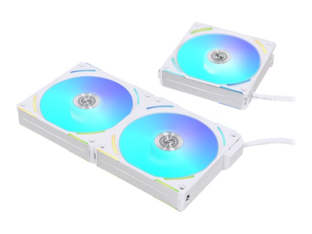Lian Li UNI FAN AL120 V2 RGB PWM Lüfter, 3er-Pack, Weiß – 120 mm, 28 mm Breite