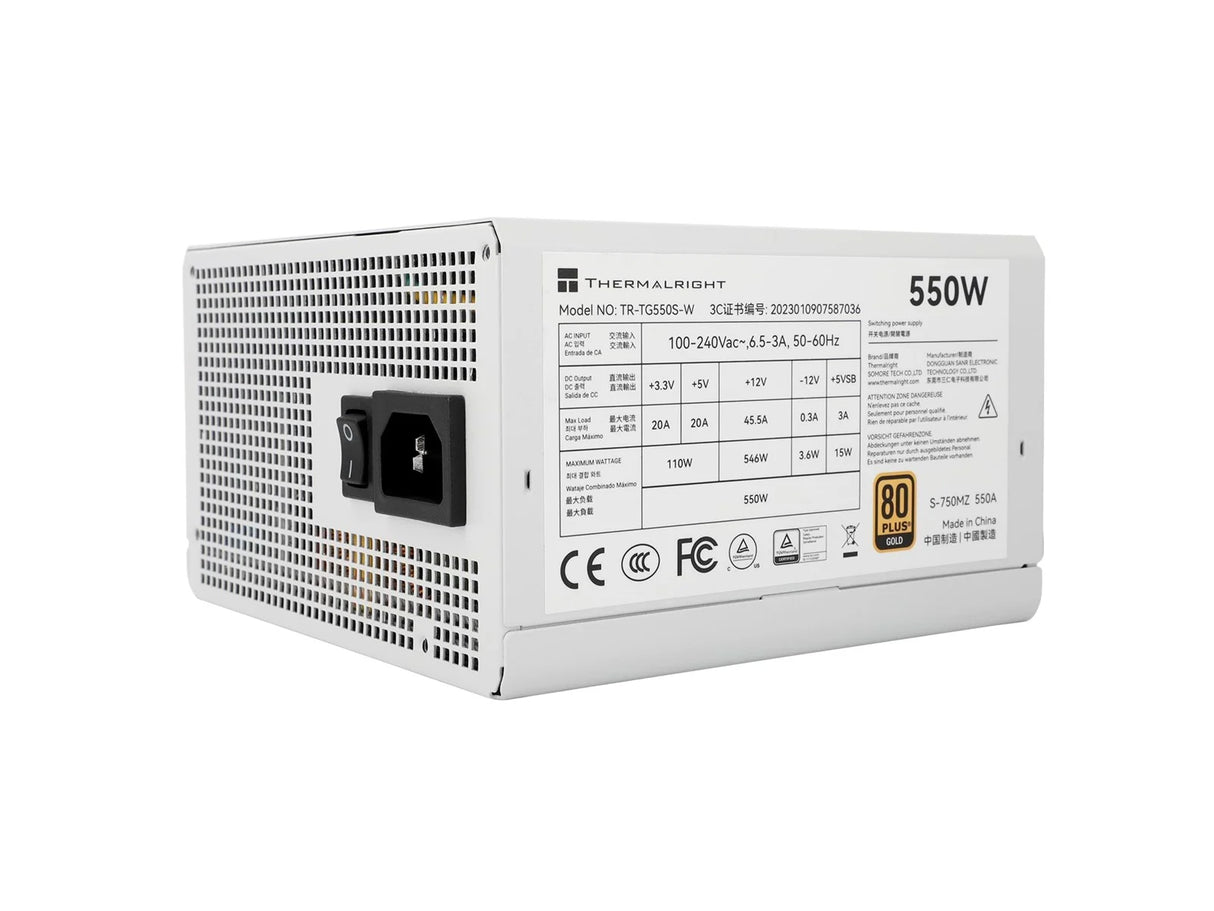 Thermalright TR-TG 550S-W Hvid - PSU, 80+ Gold, 550W, non-modular Thermalright