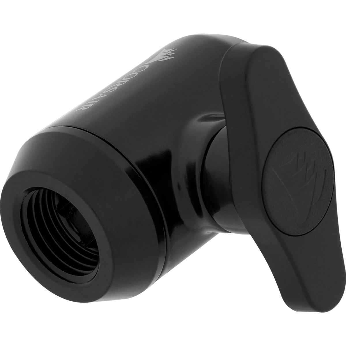CORSAIR Hydro X Series XF Kugelventil, manuelles Kugelventil für Flüssigkeitskühlsysteme, 1er-Pack, Schwarz