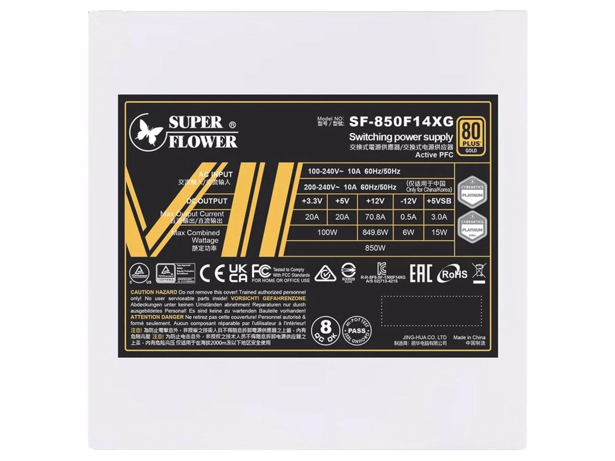 Super Flower Leadex VII XG Hvid 80 PLUS Gold, ATX 3.0, PCIe 5.0 - 850 Watt