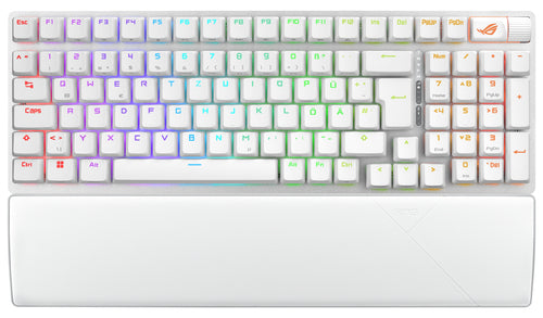 ASUS ROG Strix Scope II 96 – tastatur set oppefra med RGB-belysning – layoutillustration