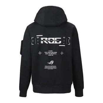 ASUS ROG Pixel Game Zip Hoodie – Normale Passform – Schwarz