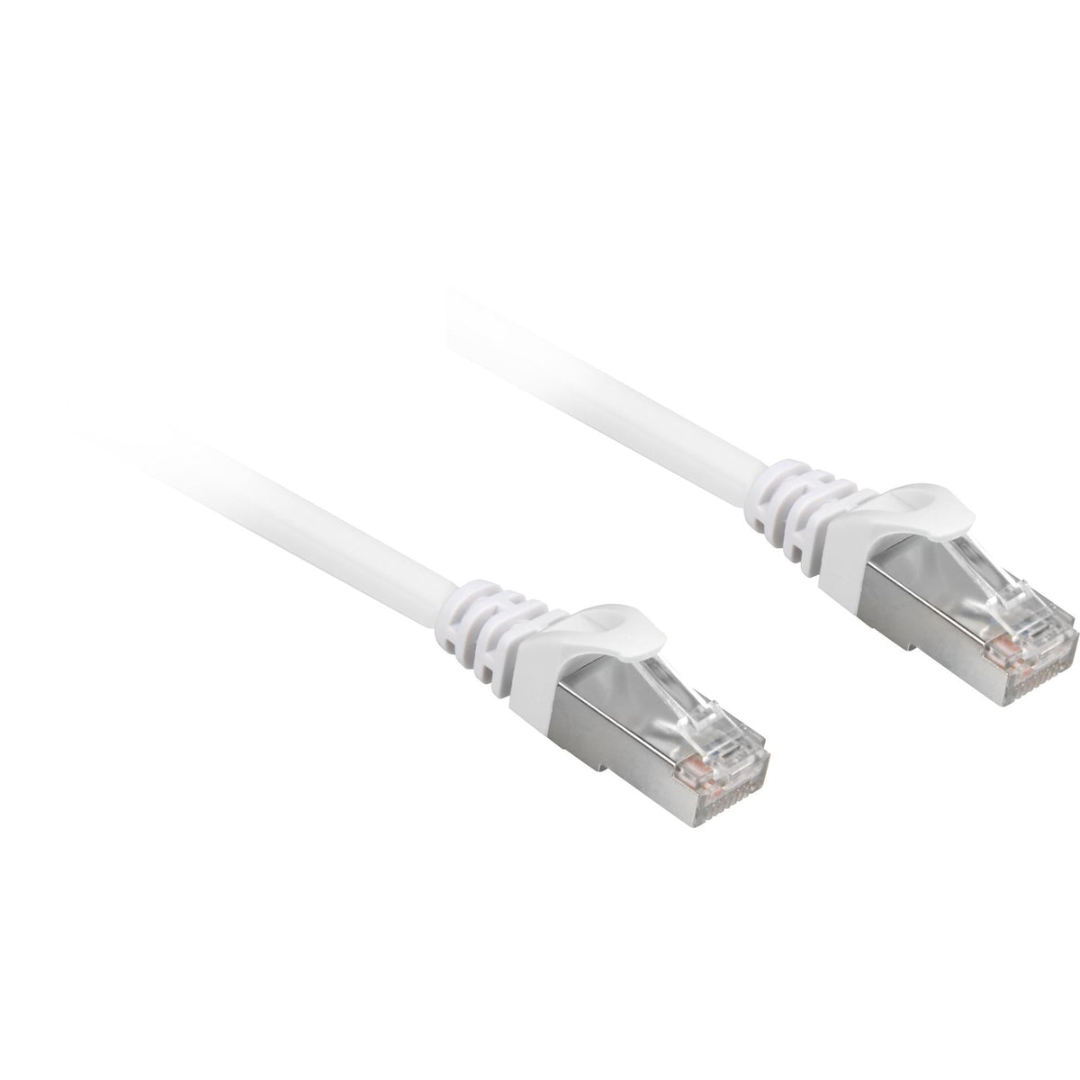 Hvidt Sharkoon Cat.6a S/FTP patchkabel med RJ45-stik