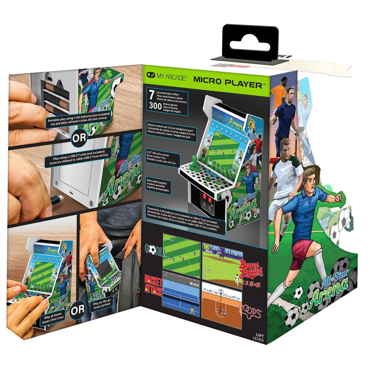 MY ARCADE, MICRO PLAYER 6.75 ALL-STAR ARENA SAMMLER-RETRO (307 SPIELE IN 1), WEISS