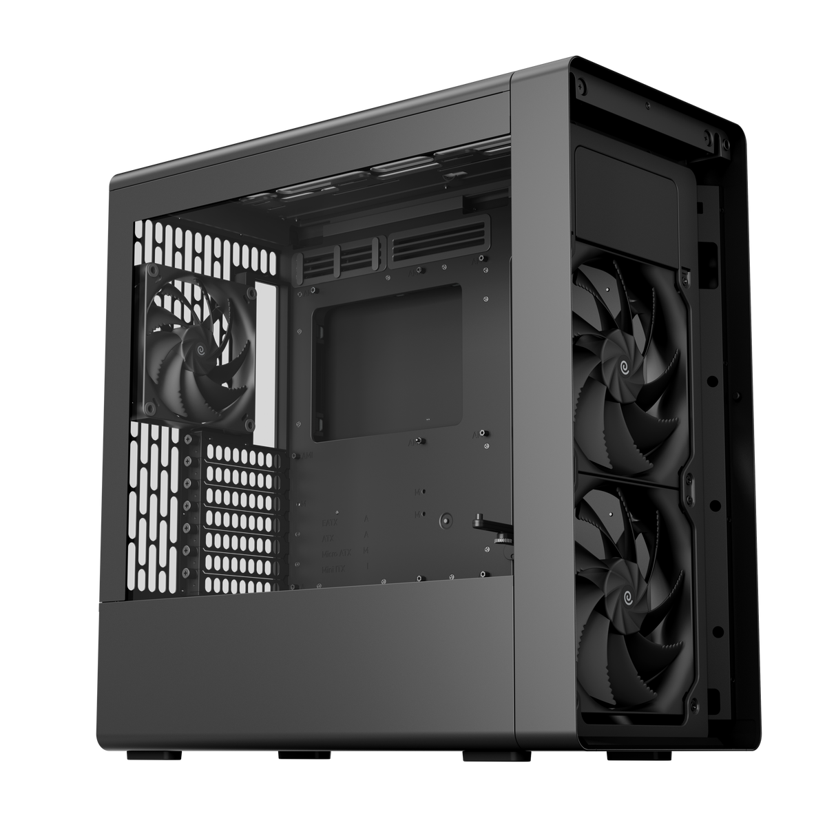 HAVN BF 360 Flow – sort Mid Tower kabinet med præinstallerede high-performance fans HAVN