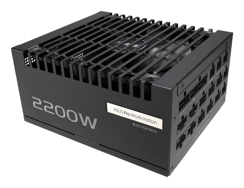 ASUS Pro WS 2200P – ventilator og kabeltilslutninger set skråt