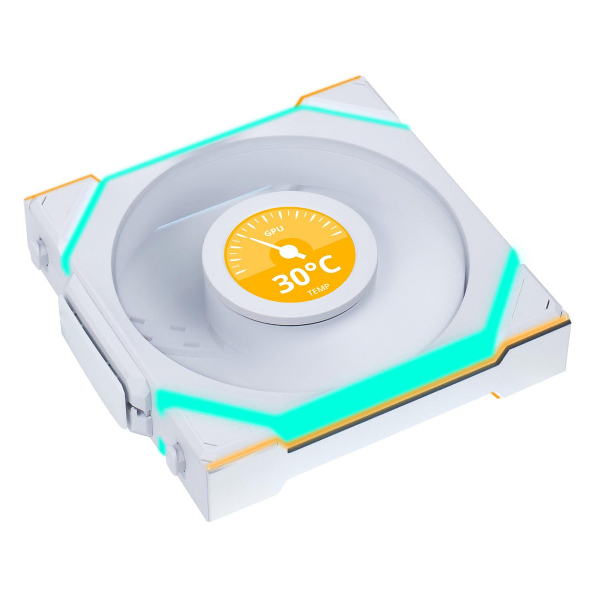 Lian Li UNI FAN SL Kabelloser LCD-Lüfter, 3er-Pack, Weiß – 120 mm