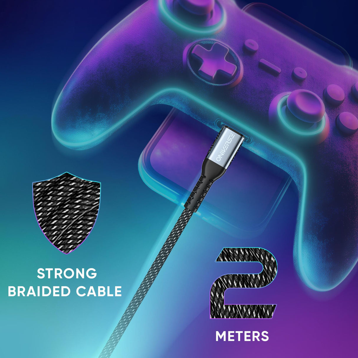 Oniverse Usb-C To Usb-C 100W Fast Charging Cable, 2 M - Black ONIVERSE