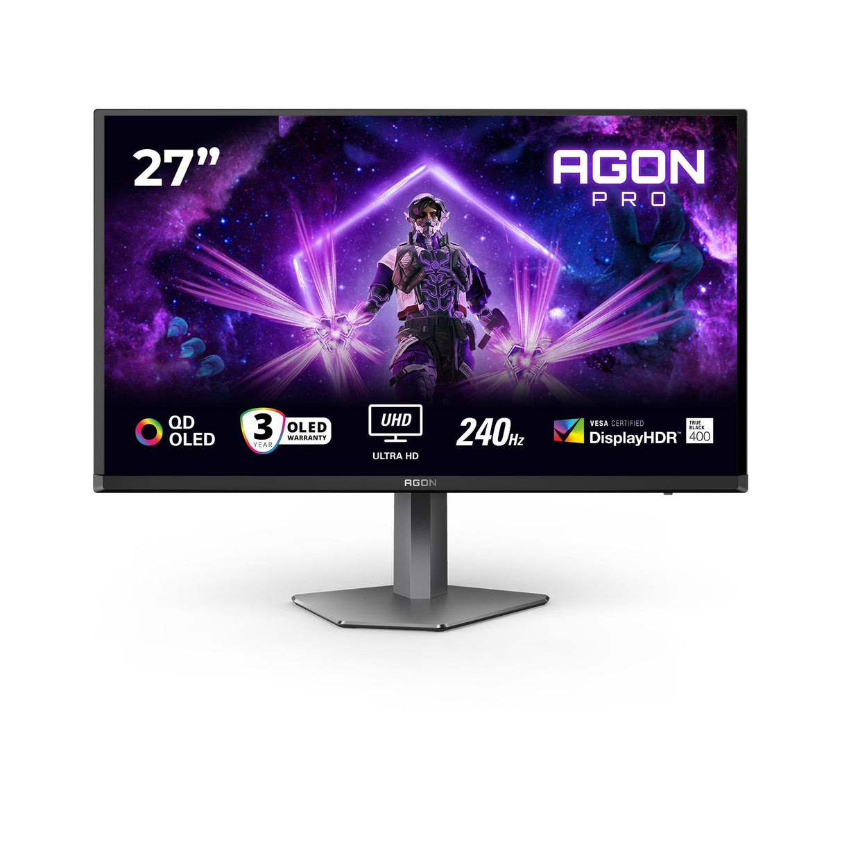 AOC AG276UZD AGON 27" QD-OLED Monitor 3840x2160/16:9/250cd/m2/0.03ms HDMI, DP, USB, Headphone out AOC