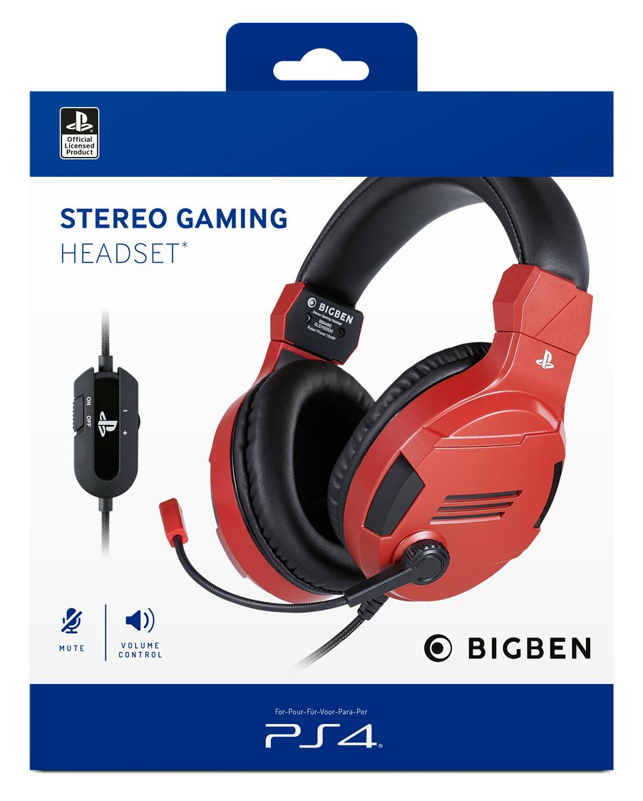 Playstation 4 HW Bigben Stereo Gaming Headset v3 (Red) Bigben