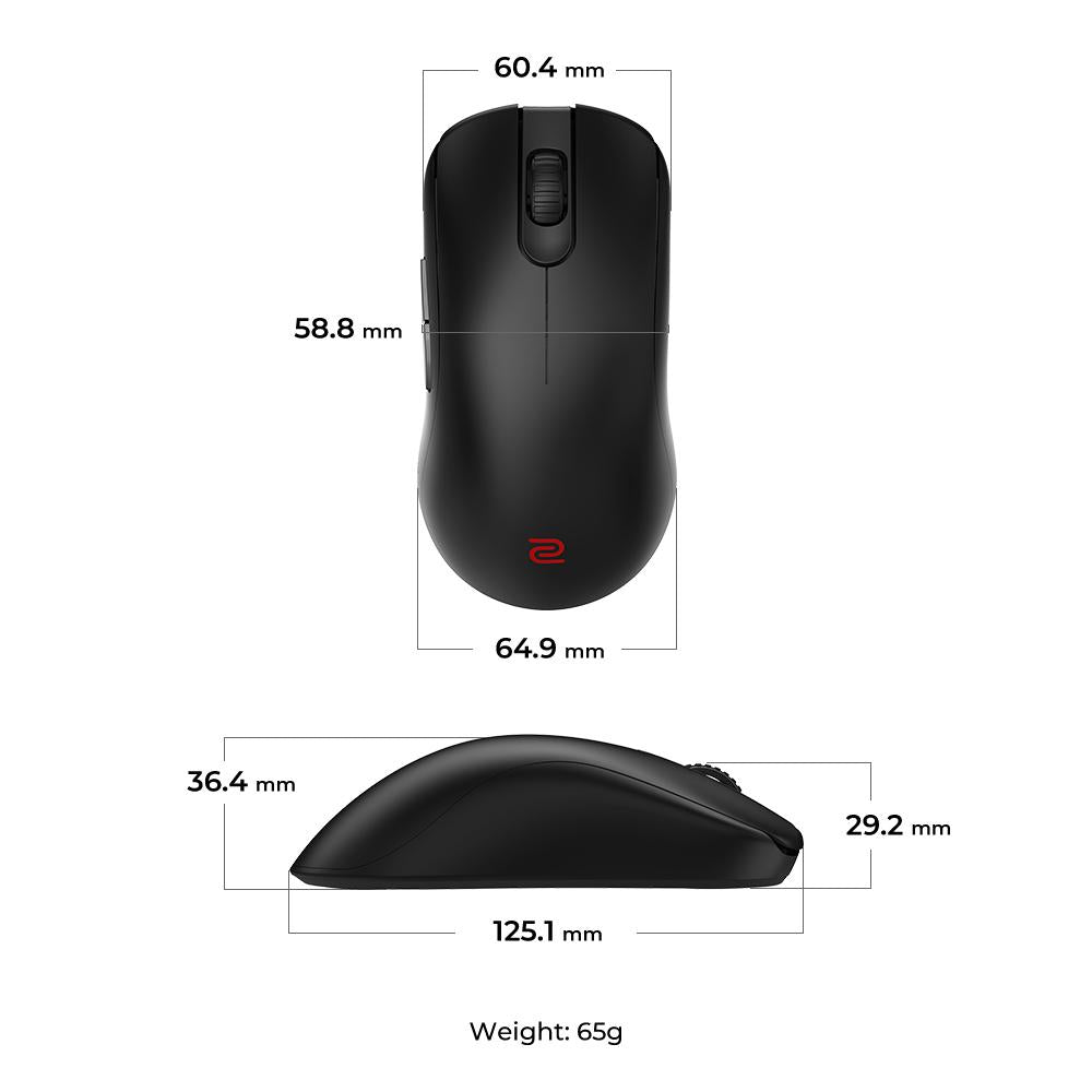 Zowie By BenQ - FK2-DW - Wireless Mouse - Pixart 3950 - 4k polling - Middle size - Black BenQ Nordic (ZOWIE)