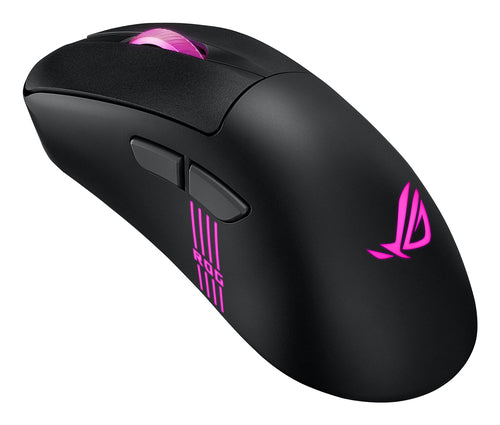 Sort ASUS ROG Keris II Origin – skråt bagfra med sideknapper og belysning