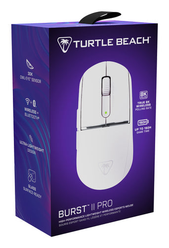 Turtle Beach Burst II Pro – trådløs gamingmus, hvid – Emballage fra siden