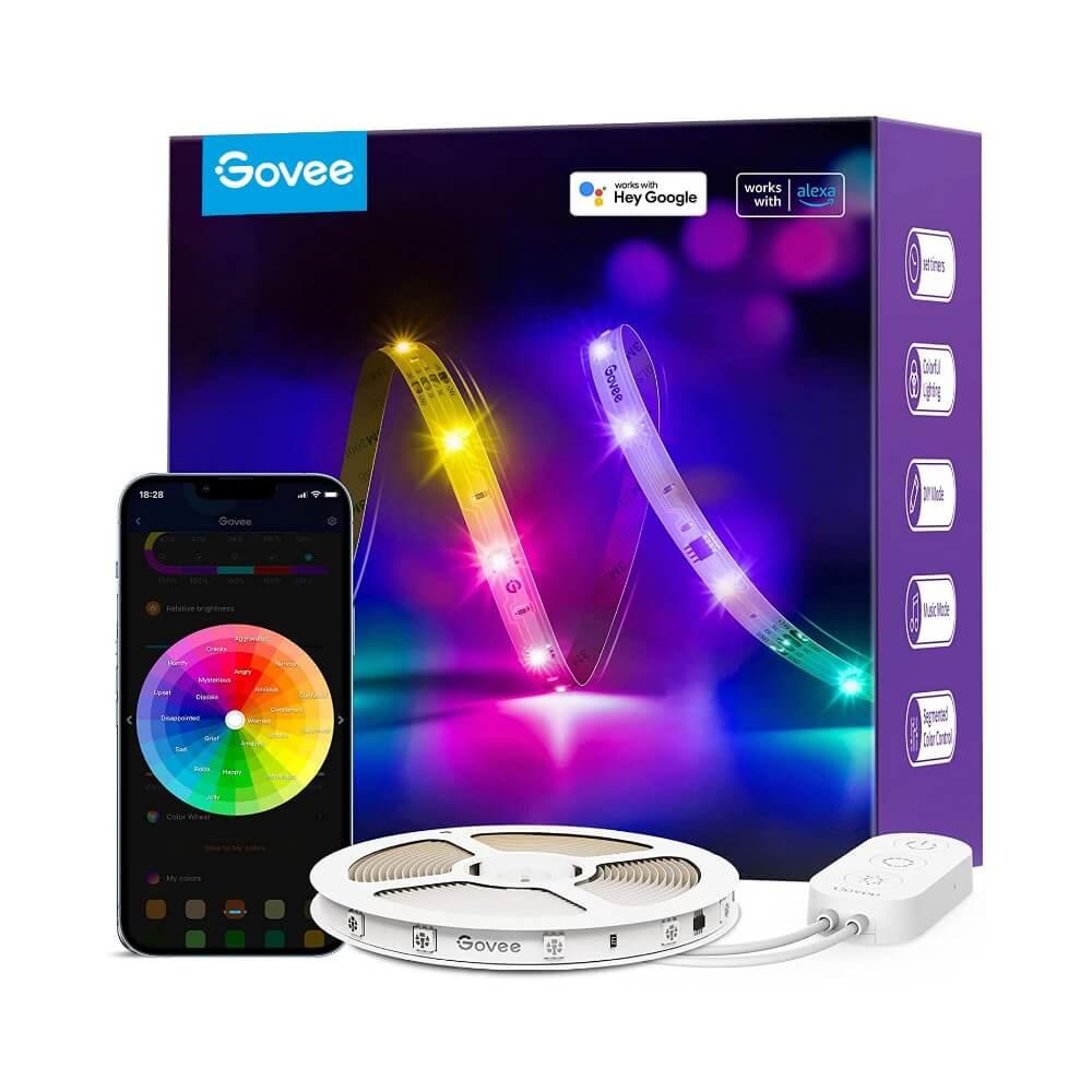 Govee - RGBIC Basic Wi-Fi + Bluetooth LED Strip Lights (5 Meter) Govee