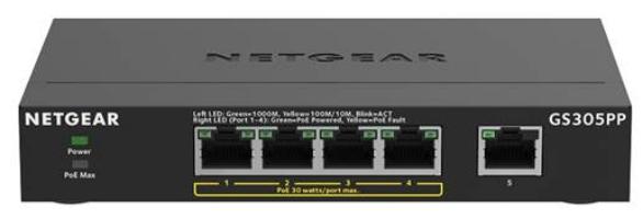 Netgear 5PT POE/POE+ GIGE UNMANAGED SWITCH (GS305PP) Netgear International Limited