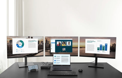 ASUS Triple Display USB-C Dock DC300 – vist i en samlet opsætning