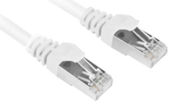 Hvidt Sharkoon Cat.6 S/FTP patchkabel med RJ45-stik