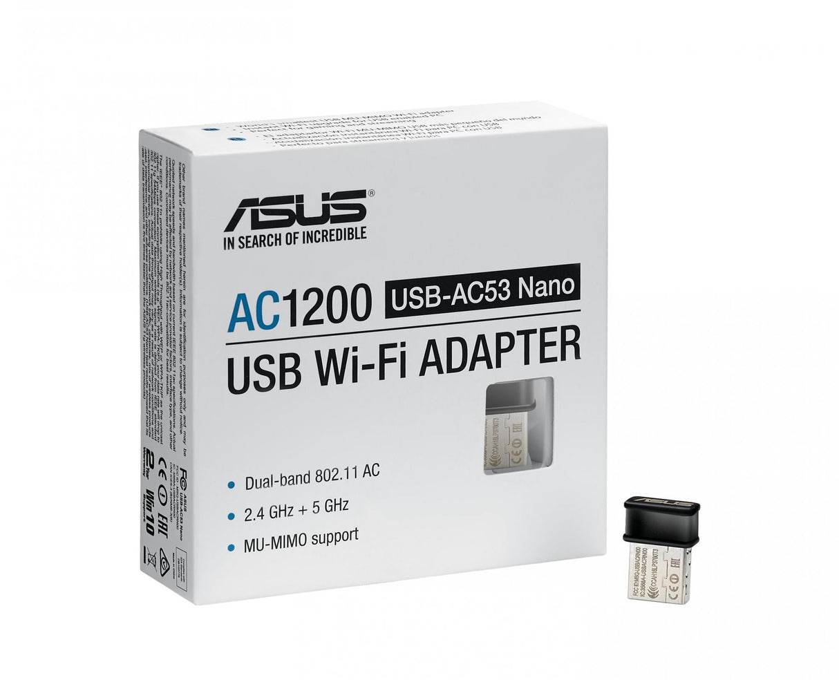 ASUS USB-AC53 Nano Wireless AC1200 USB 3.0 Adapter 802.11 a/b/g/n/ac 400/867Mbps ASUS