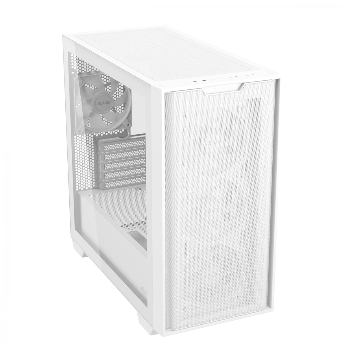 ASUS A21 PLUS mATX Case with 4 Pre-installed ARGB Fans, BTF support - White ASUS