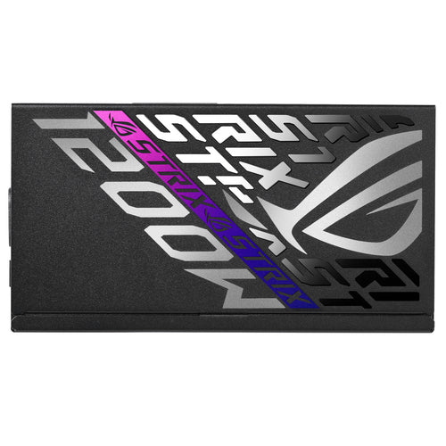 ASUS ROG Strix 1200P Gaming E – 1200 W Platinum PSU – side med RGB-lys