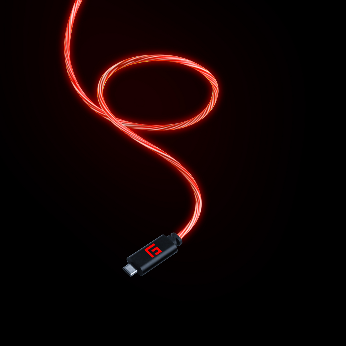 FLOATING GRIP 3M USB-C/USB-C CABLE WITH LED LIGHT - RED Floating Grip