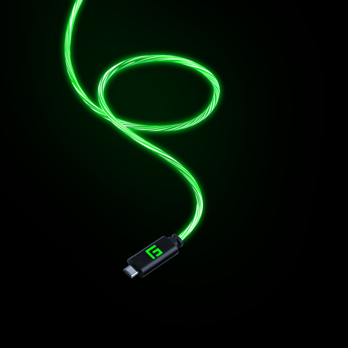 FLOATING GRIP 3M USB-C/USB-C CABLE WITH LED LIGHT - GREEN Floating Grip